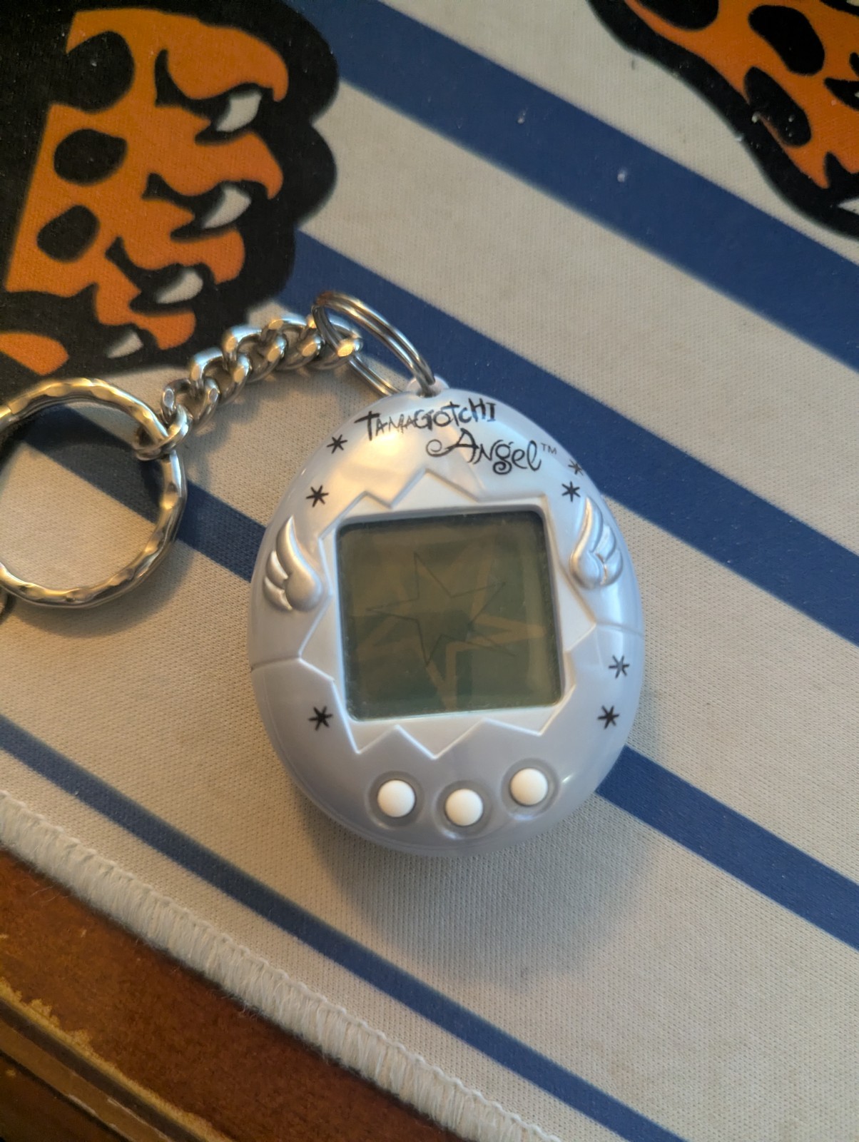Tamagotchi Angel English Version Light Blue Silver Wings Bandai Tested Working