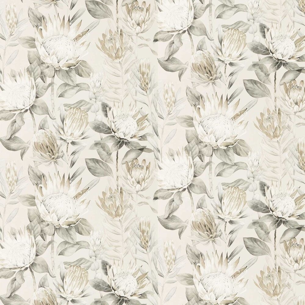 NEW Sanderson King Protea Wallpaper Linen Mica Floral Botanical Luxury Neutral