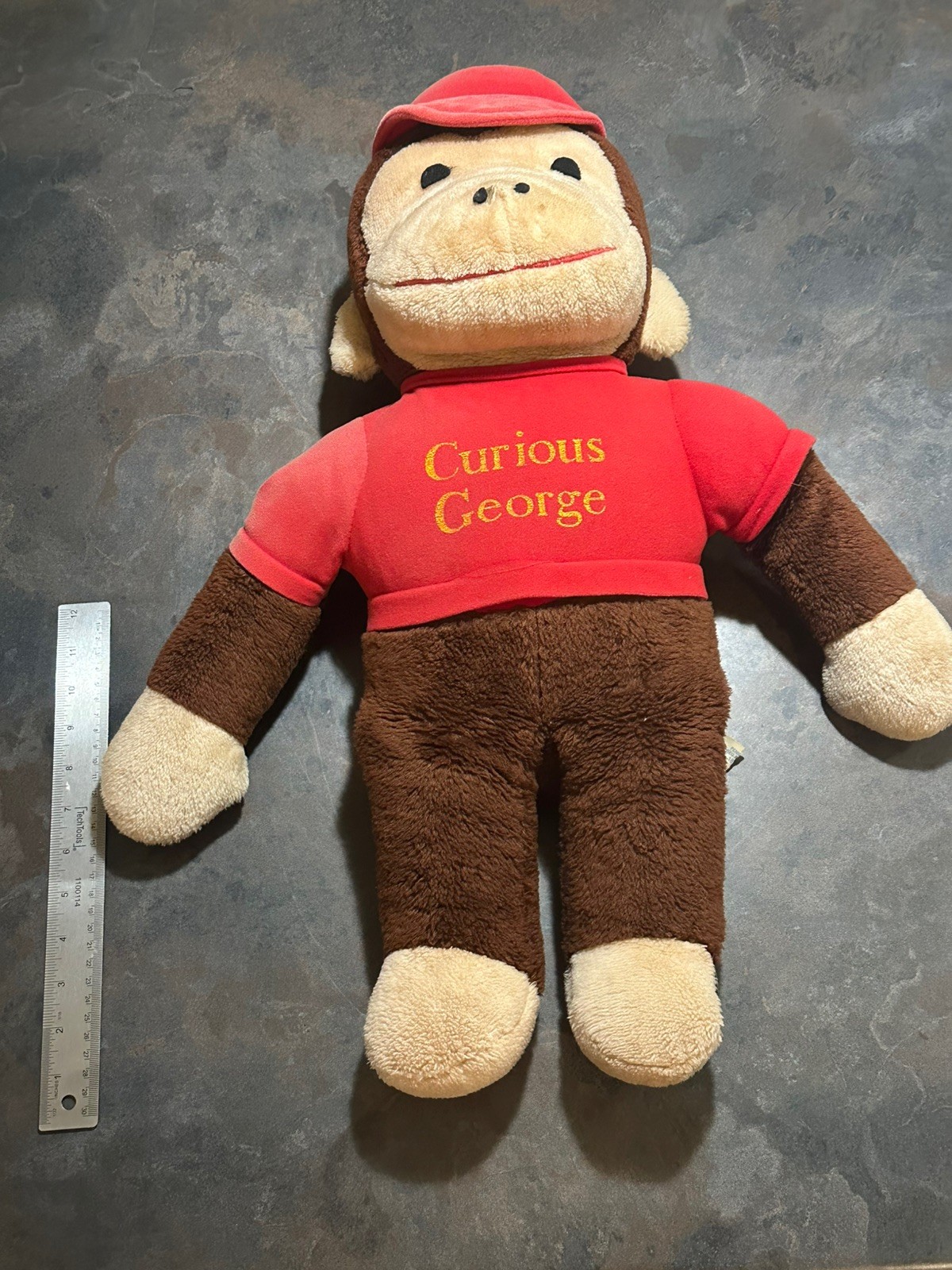 Vintage Knickerbocker Curious George Plush – Classic Red Shirt & Hat