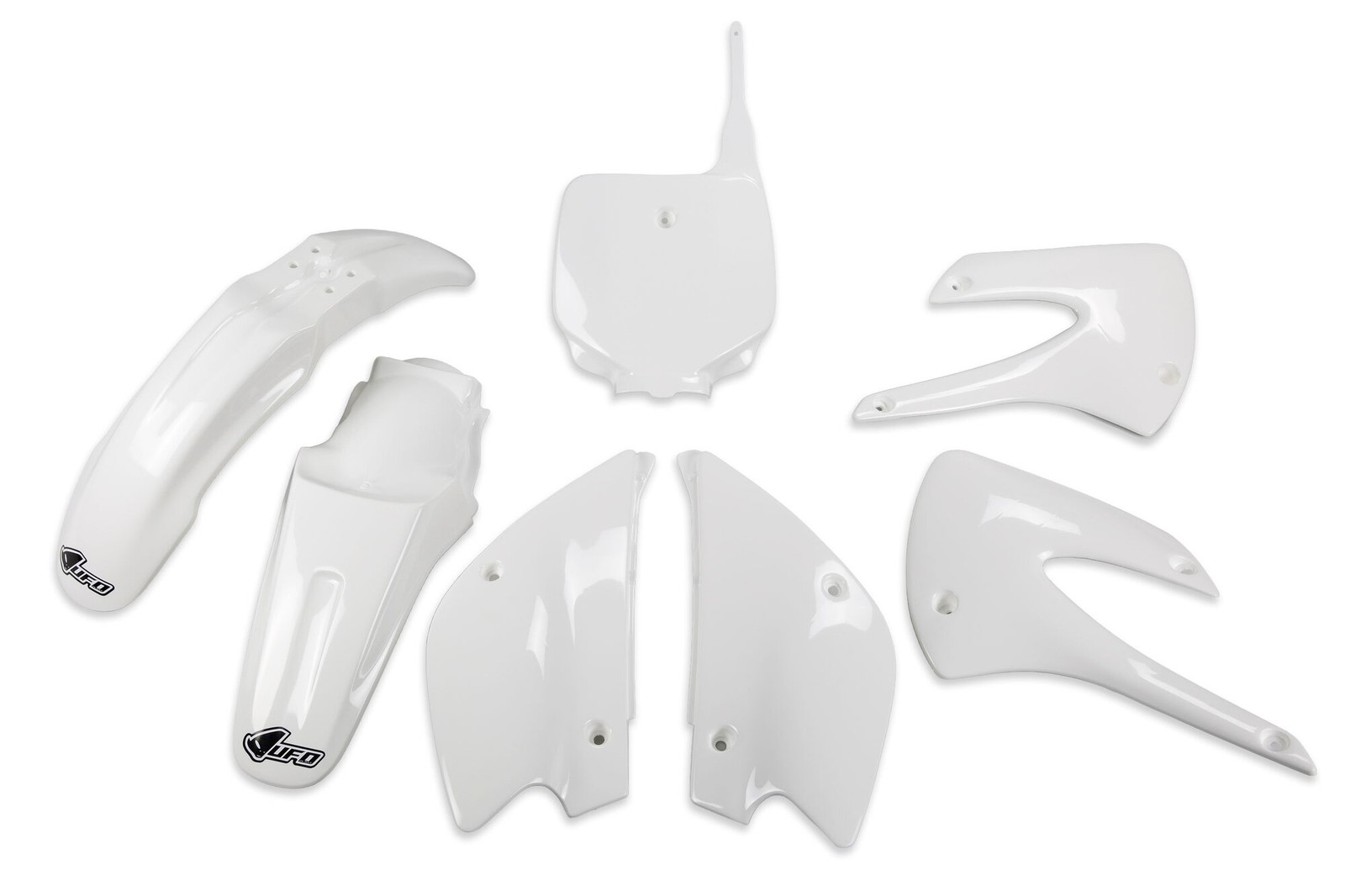UFO White Restyled Plastic Kit fits 01-13 KX100, KX85