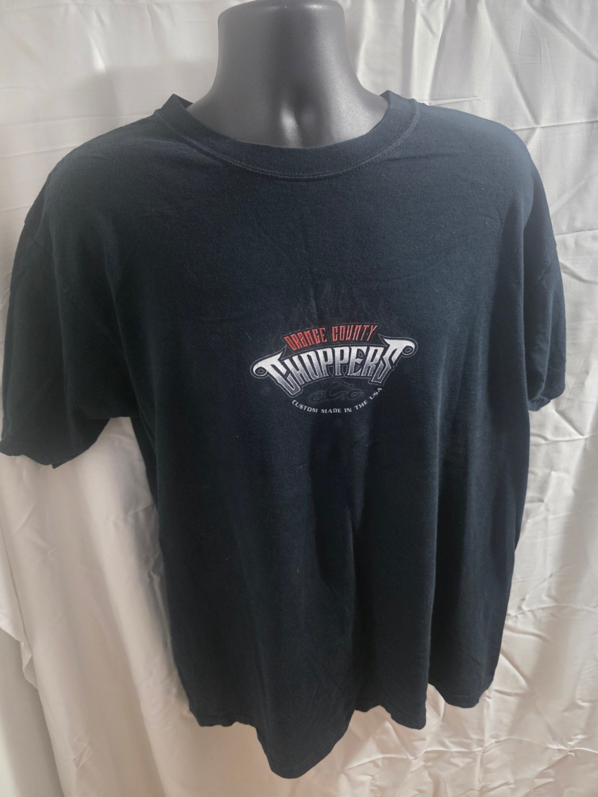 Vintage Orange County Choppers T-Shirt Large Black Double Sided OCC Y2K Tee