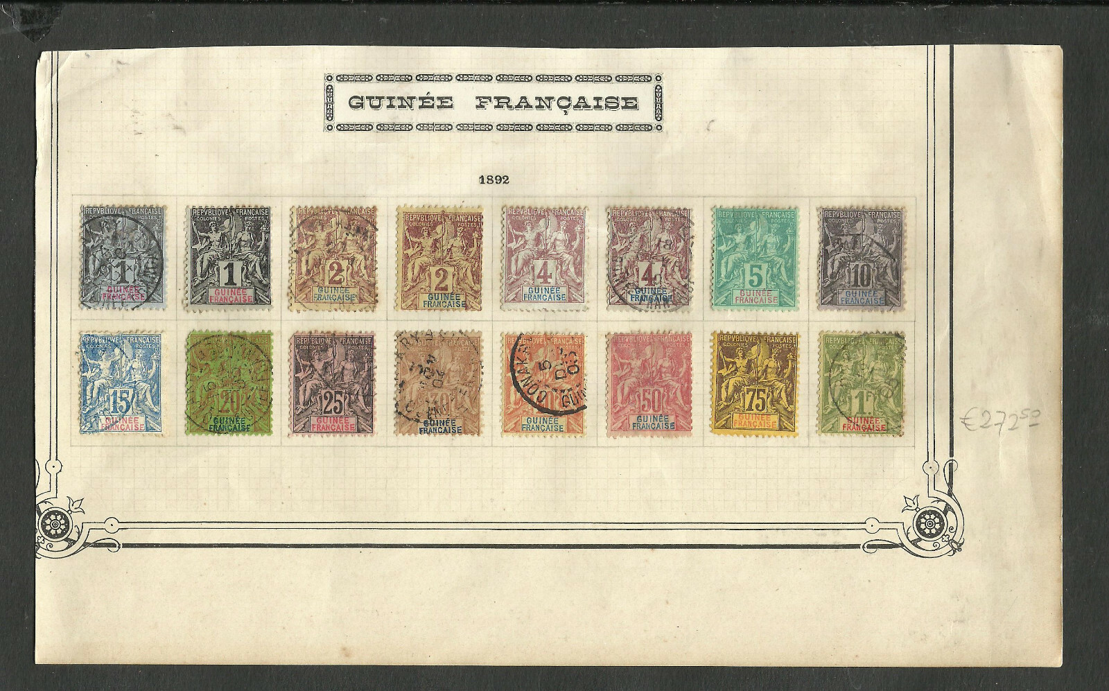 FRANCE GUINEA, YV # 1/13, COMPLETE SET, MH - USED, VF