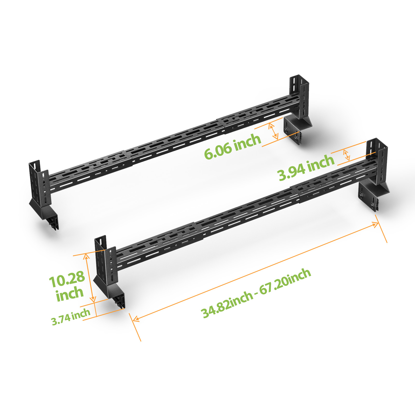 For 19-26 Ford Ranger Adjustable Overland Truck Bed Rack Cargo Rack Max 67\