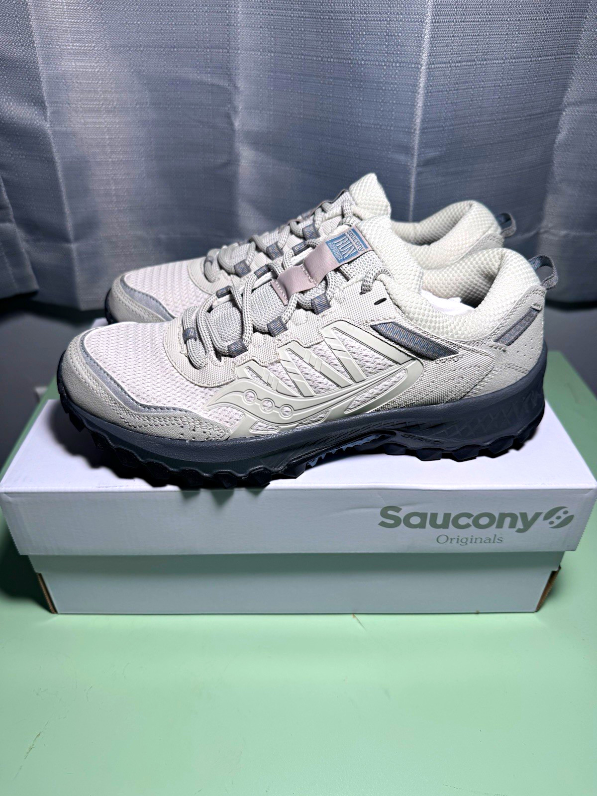 Saucony Originals Grid Peak Low Top Lace Up Mesh Sneakers Ivory/Green S70814-23
