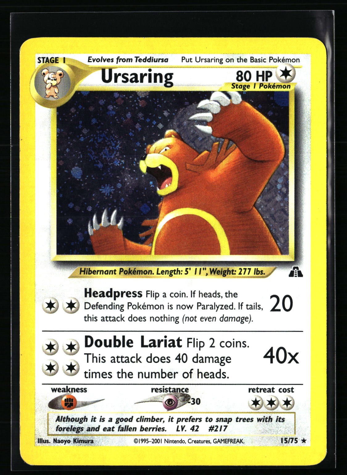 Ursaring (15) Neo Discovery #15/75 Holo Rare, Holo PHOTOS AVAILABLE DM
