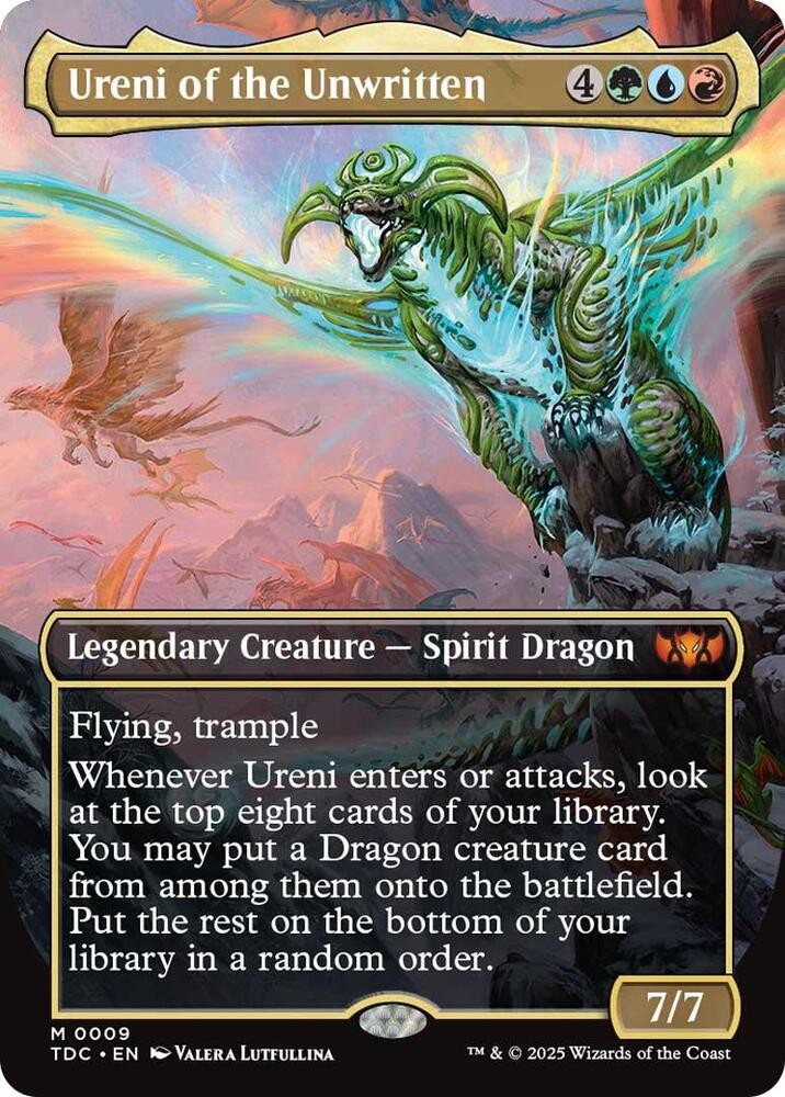 1x Foil Ureni of the Unwritten (Borderless) - Commander: Tarkir: Dragon