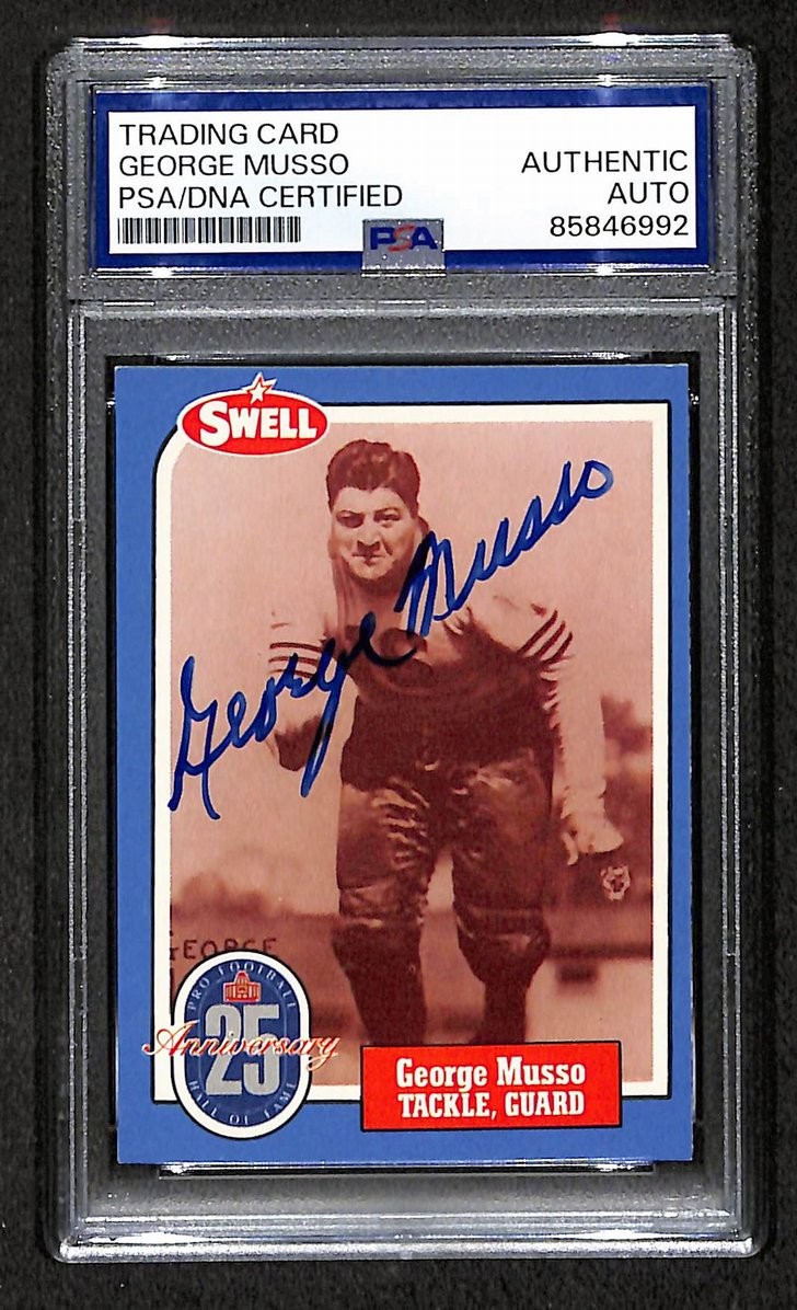 George Musso HOF 1988 Swell Card Autographed/Signed Bears PSA/DNA 210684