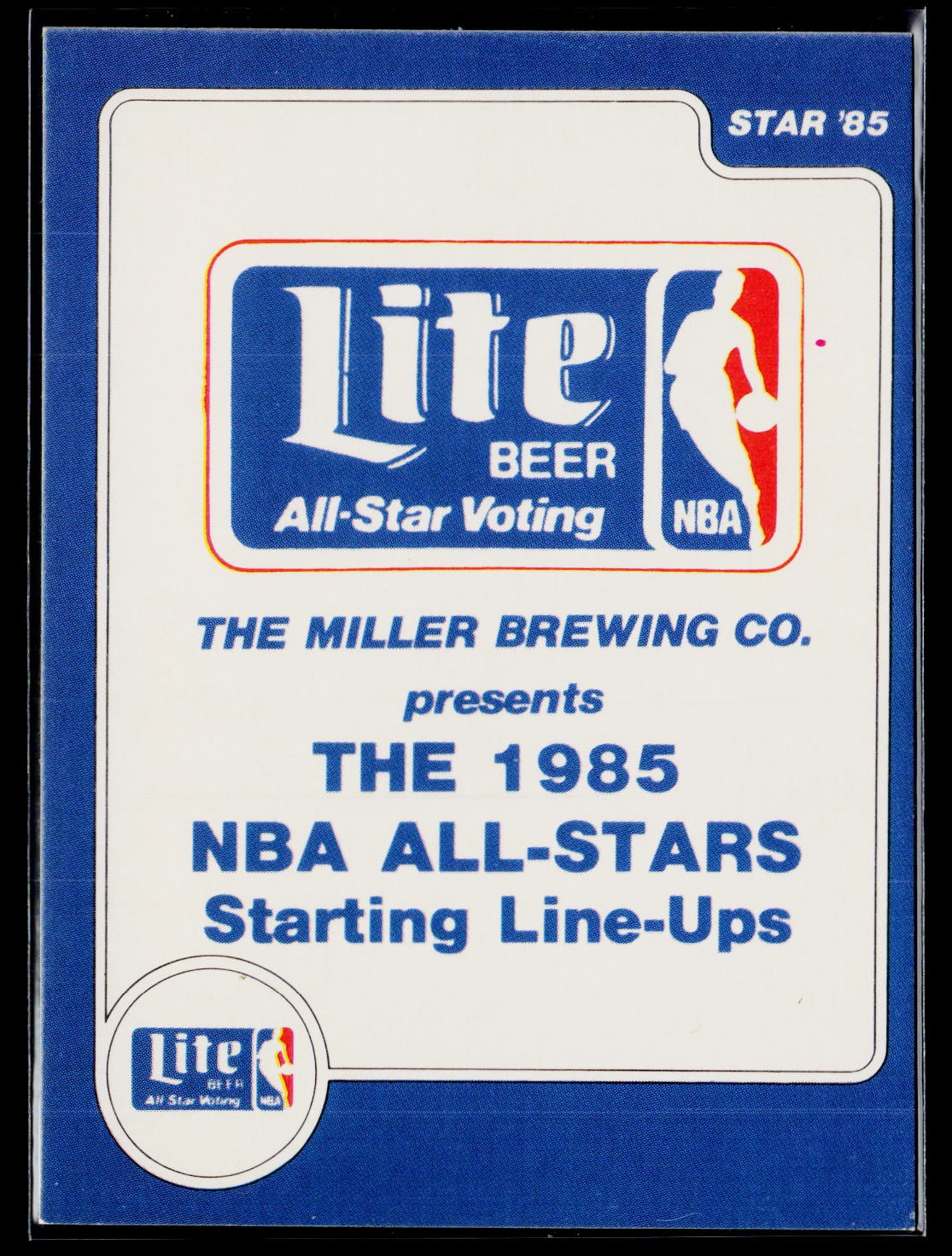 1985 Star Lite All-Stars #1 1985 NBA All-Stars Checklist