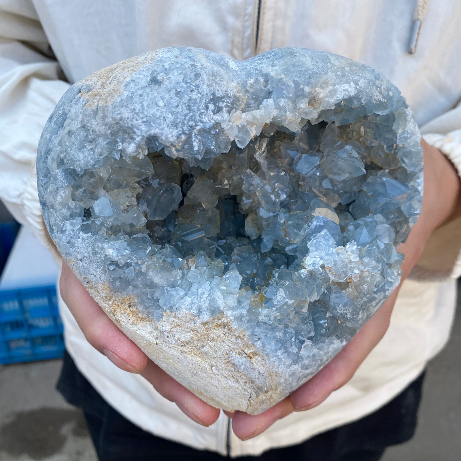 5lb Natural Blue Celestite Crystal Geode Quartz Cluster Rough Mineral Specime