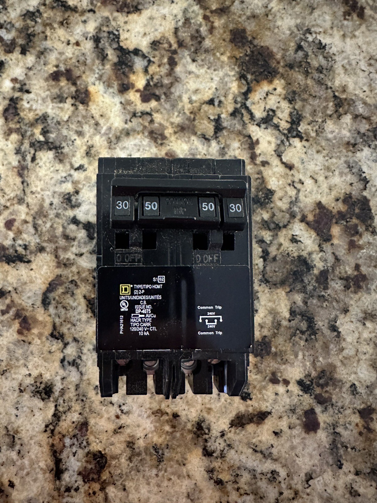 SquareD HOMT230250 30AMP & 50AMP combined 220/240 Quad Circuit Breaker Homeline