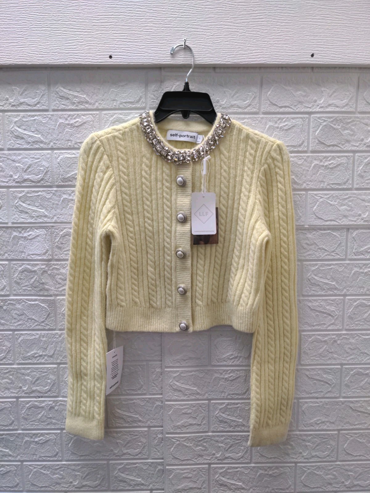 New Self Portrait Yellow Alpaca Cardigan Sz S New Self Portrait Yellow Alpaca Cardigan Sz S