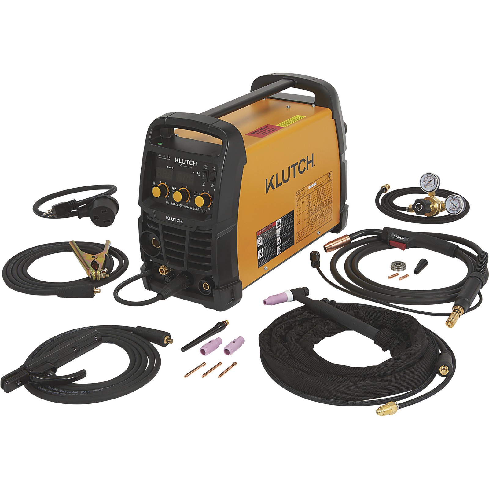 Klutch Dual Voltage 200 Amp MIG/Flux-Core/TIG/Stick Multi-Process 4-in-1 Welder Klutch Dual Voltage 200 Amp MIG/Flux-Core/TIG/Stick Multi-Process 4-in-1 Welder