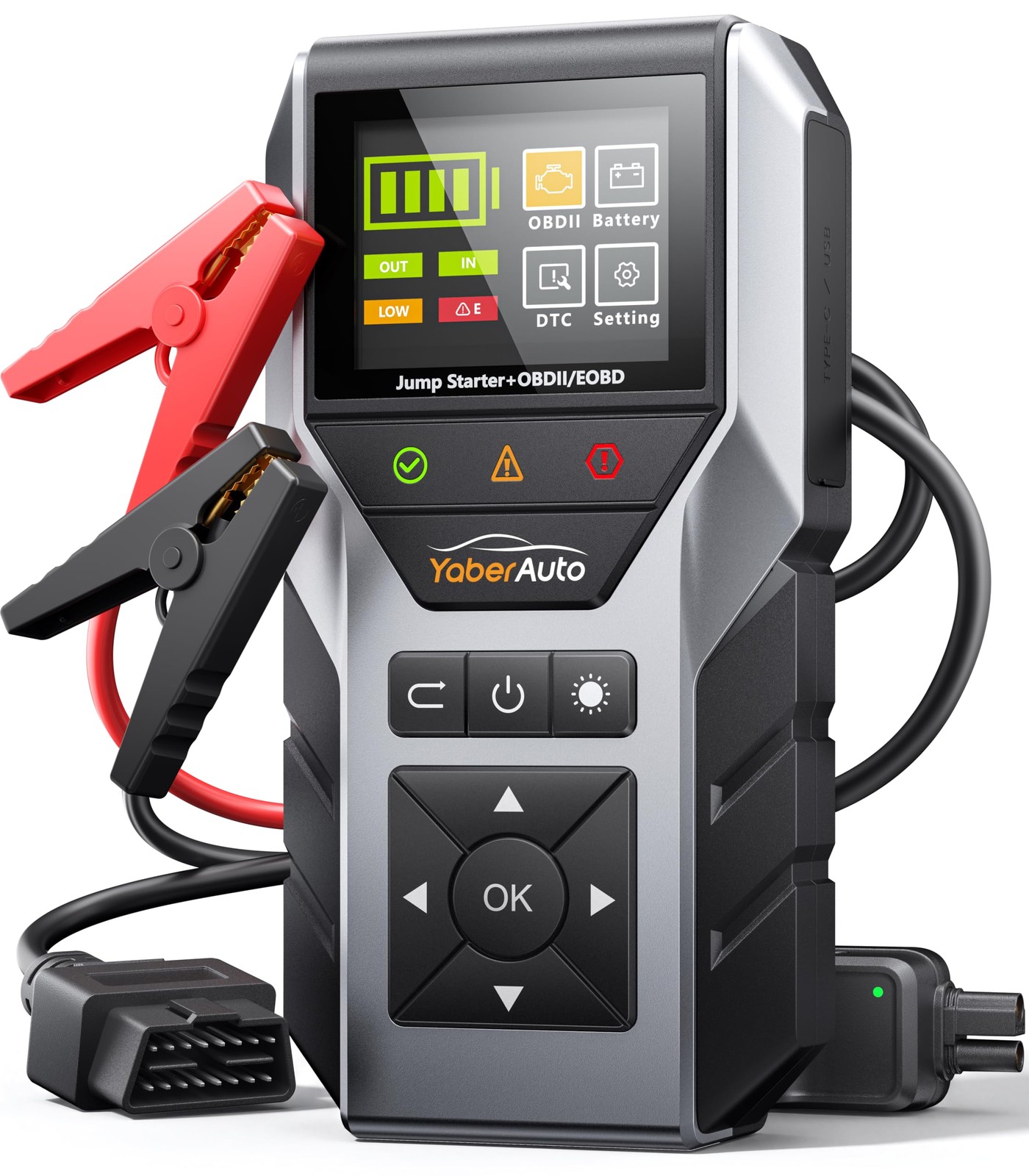 6000A Portable Car Jump Starter OBD2 Scanner Code Reader Battery Tester All in 1 6000A Portable Car Jump Starter OBD2 Scanner Code Reader Battery Tester All in 1