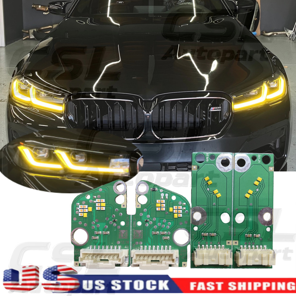 CSL Yellow/Red DRL LED Boards For BMW G30 LCI 530eX 530iX M550iX 2021 2022 2023