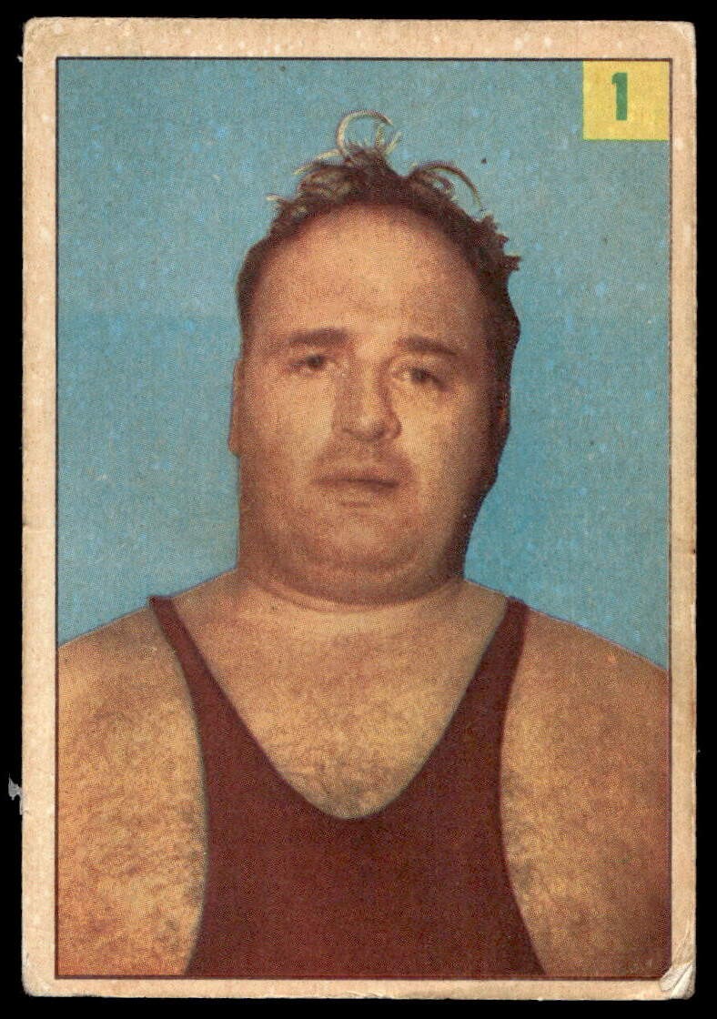 Frank Valois 1955-56 Parkhurst #1 Wrestling Card Frank Valois 1955-56 Parkhurst #1 Wrestling Card