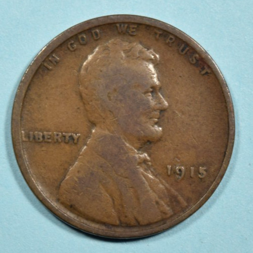 1915 Lincoln Wheat Cent ~ F FINE ~ Bronze Penny 1c Coin