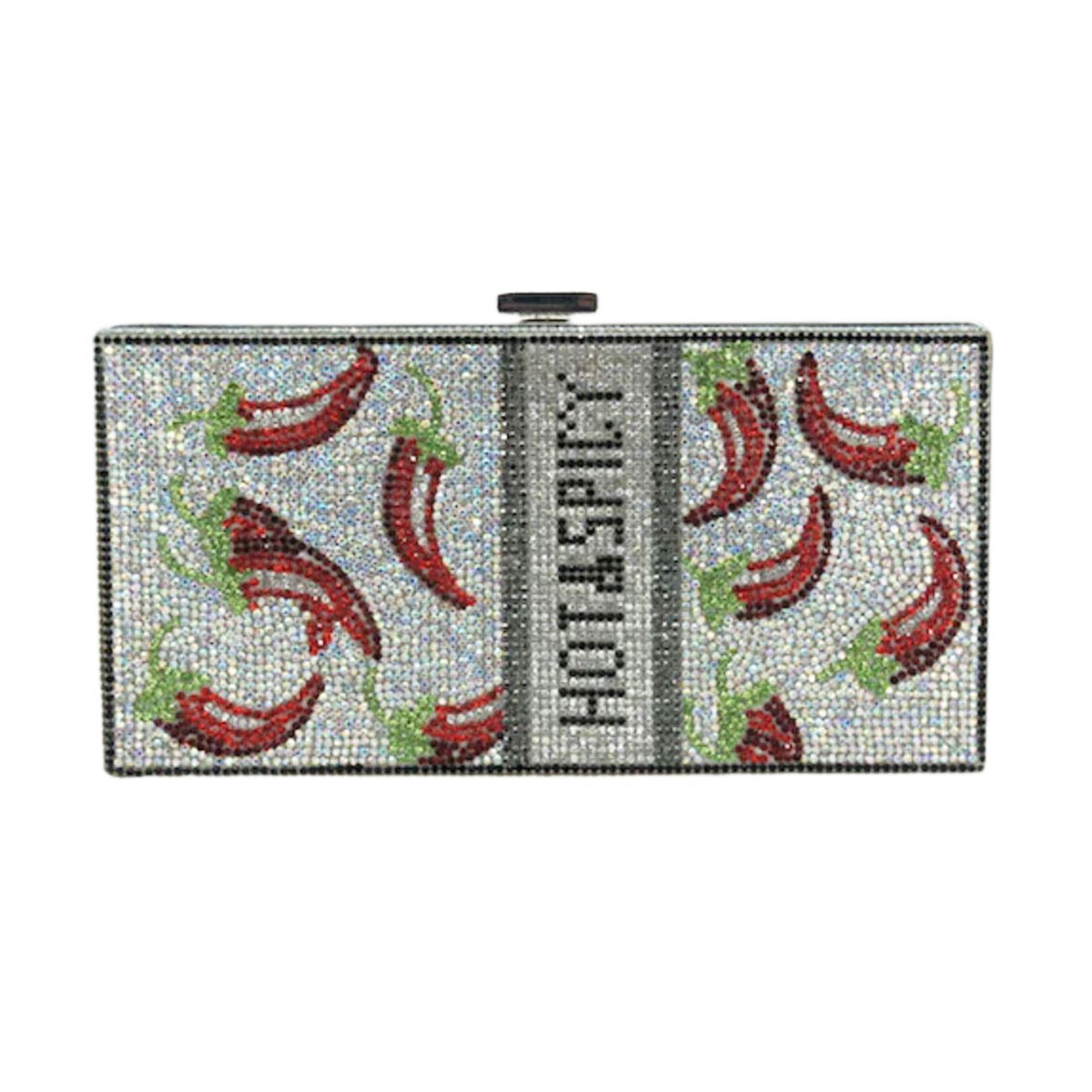 TIGERSTARS LUXE BLING HOT & SPICY SILVER RHINESTONE EVENING CLUTCH CASE BAG