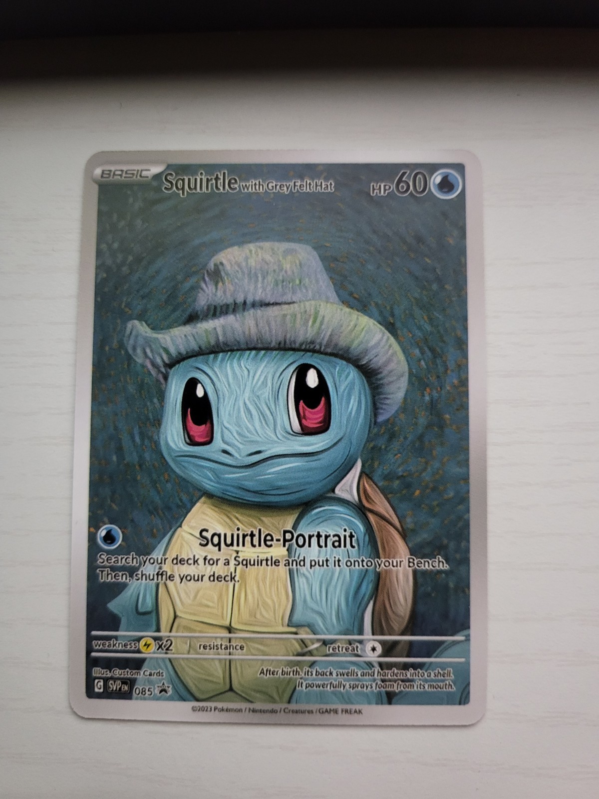 Squirtle Pokemon Card FULL ART Display Art Card Squirtle Pokemon Card FULL ART Display Art Card