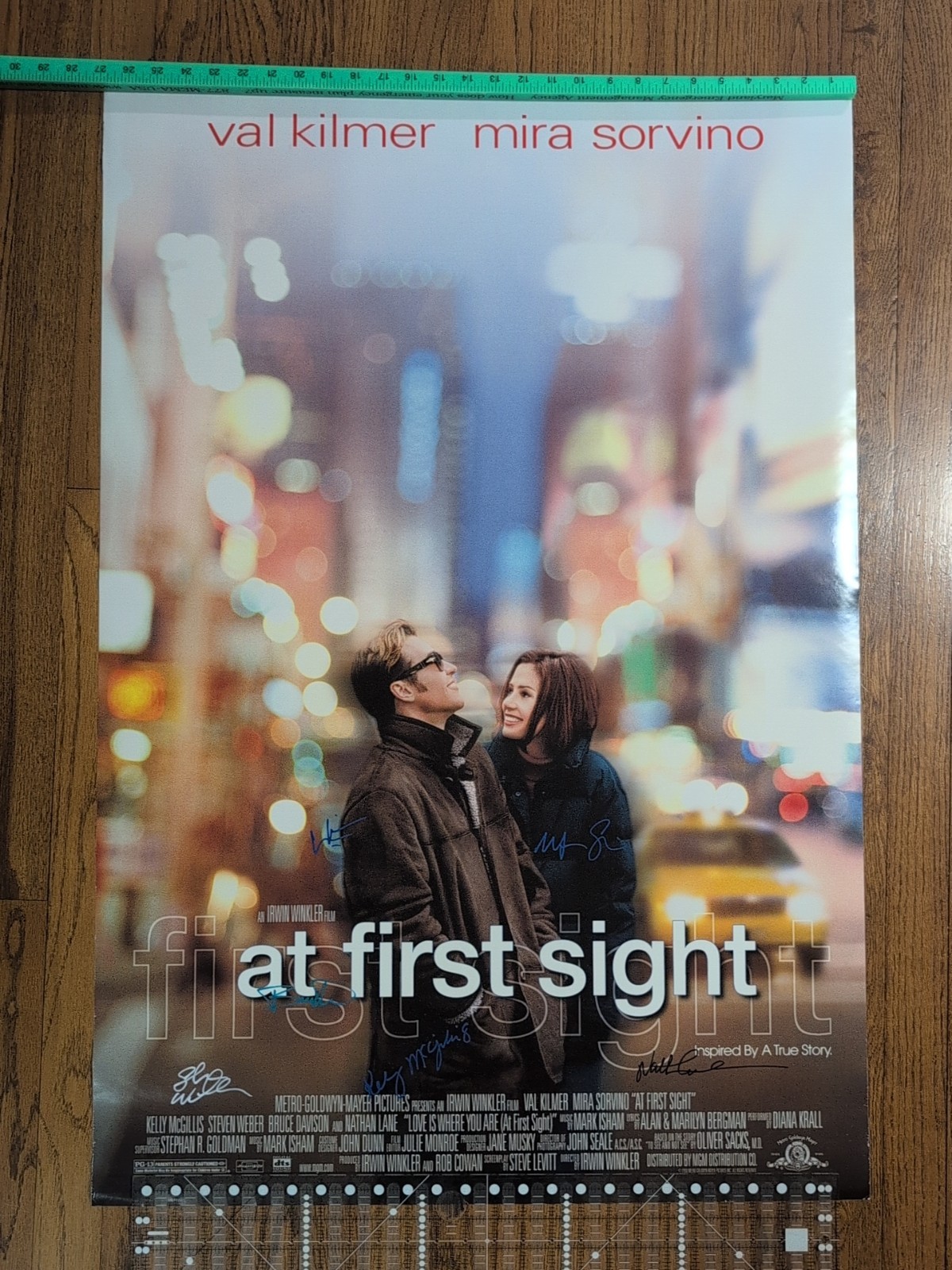 At First Sight Signed Autographed Movie Poster Val Kilmer Mira Sorvino + 4 More