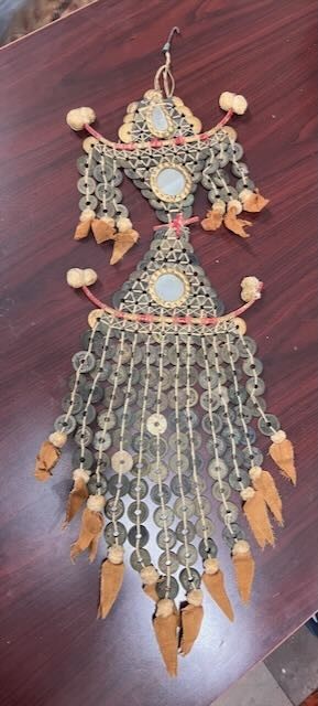 Antique Balinese Museum Quality Temple Wall Hanging.  ”Kepeng Lamak