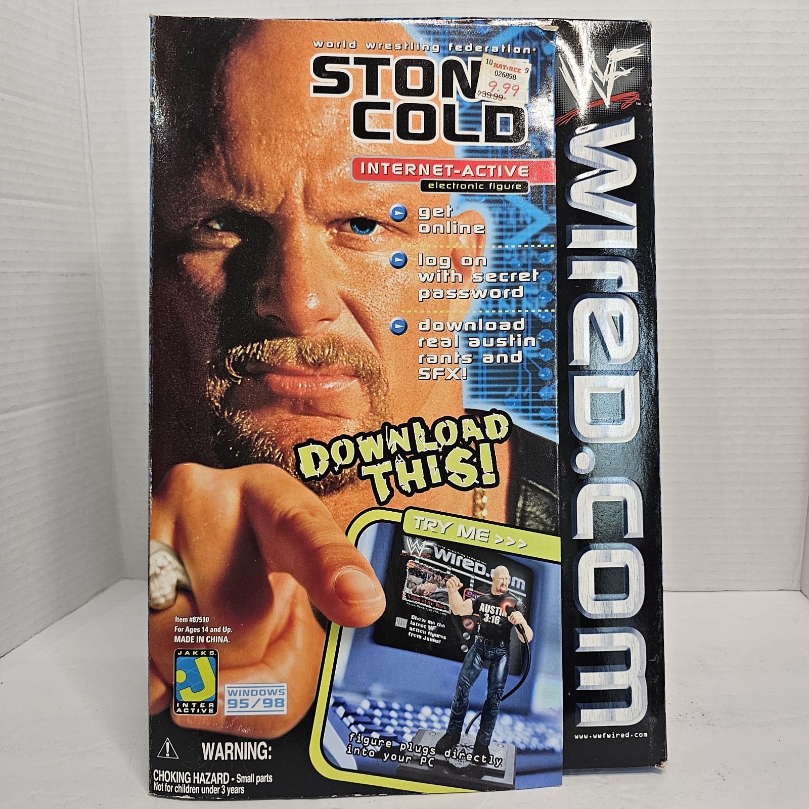 1999 WWF Stone Cold Steve Austin JAKKS Internet Active Electronic Figure #87510