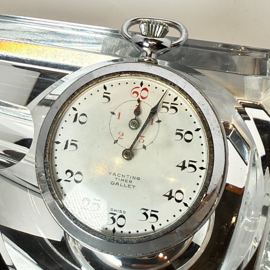 Vintage GALLET YACHT TIMER Mechanical Wind Men Pocket Watch Runs