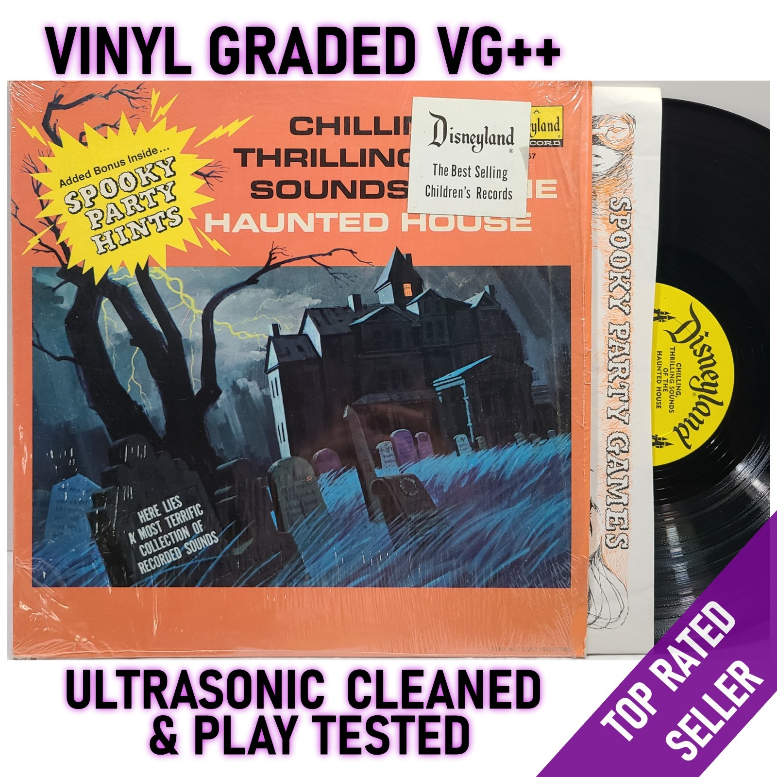Chilling, Thrilling Sounds of the Haunted House LP Disneyland 1964 VG++ Shrink
