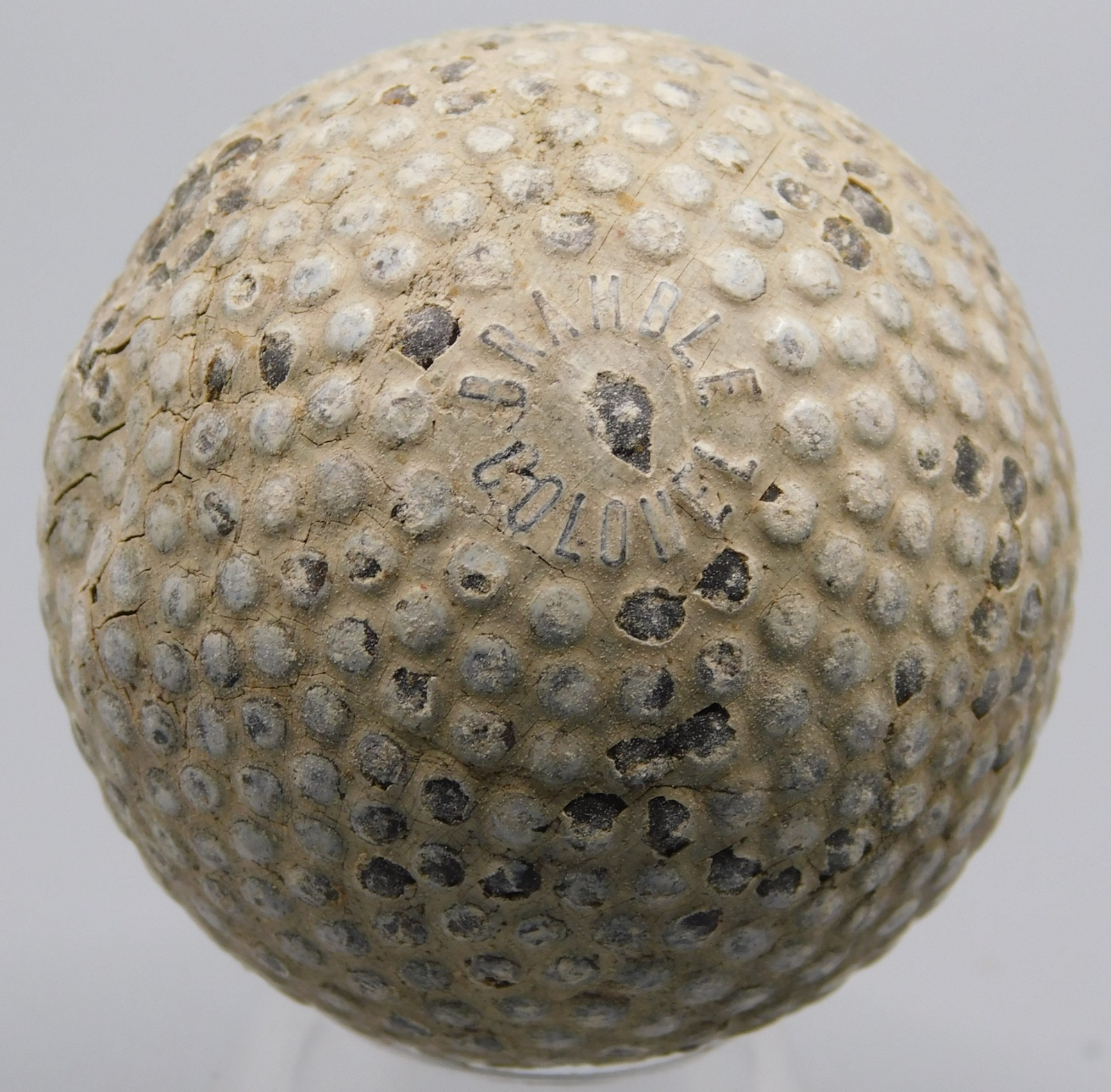 VINTAGE COLONEL BRAMBLE 1.62 GOLF BALL-FEW STRIKE MARKS-LOTS OF ORIGINAL PAINT