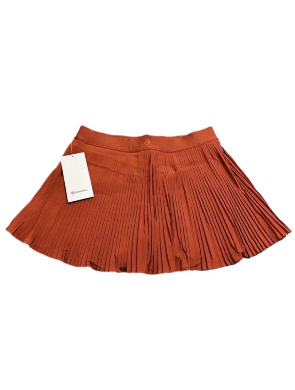 NWT Lululemon Varsity HR Pleated Tennis Skirt Lined Autumn Rust Orange Size 10