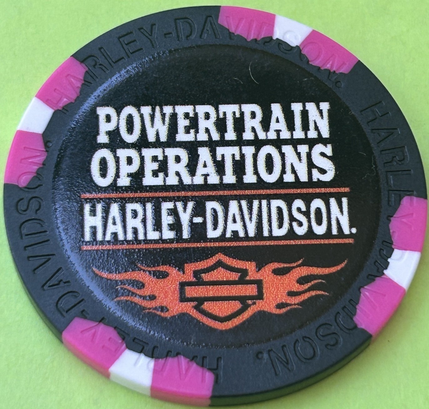 Harley Davidson Wide Print Poker Chip Powertrain Operations Menomonee Falls,  WI