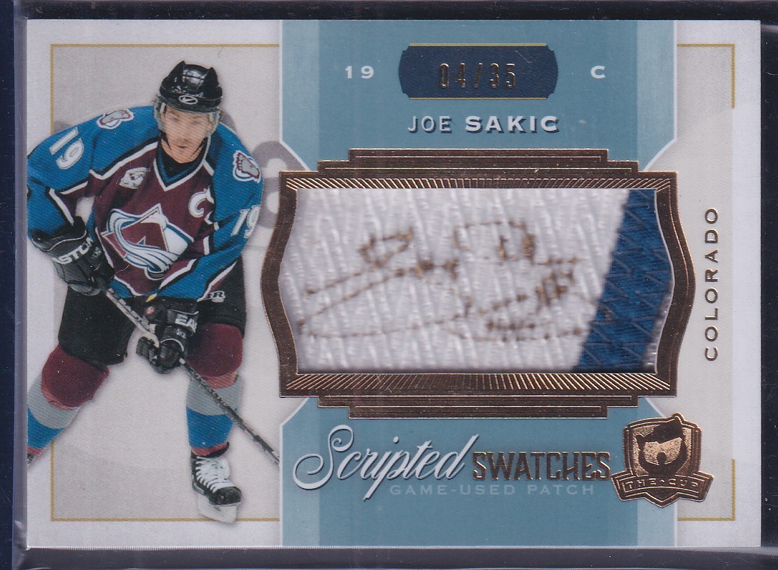 JOE SAKIC - 2014 The Cup Scripted Swatches Auto Patch #SW-SA, /35