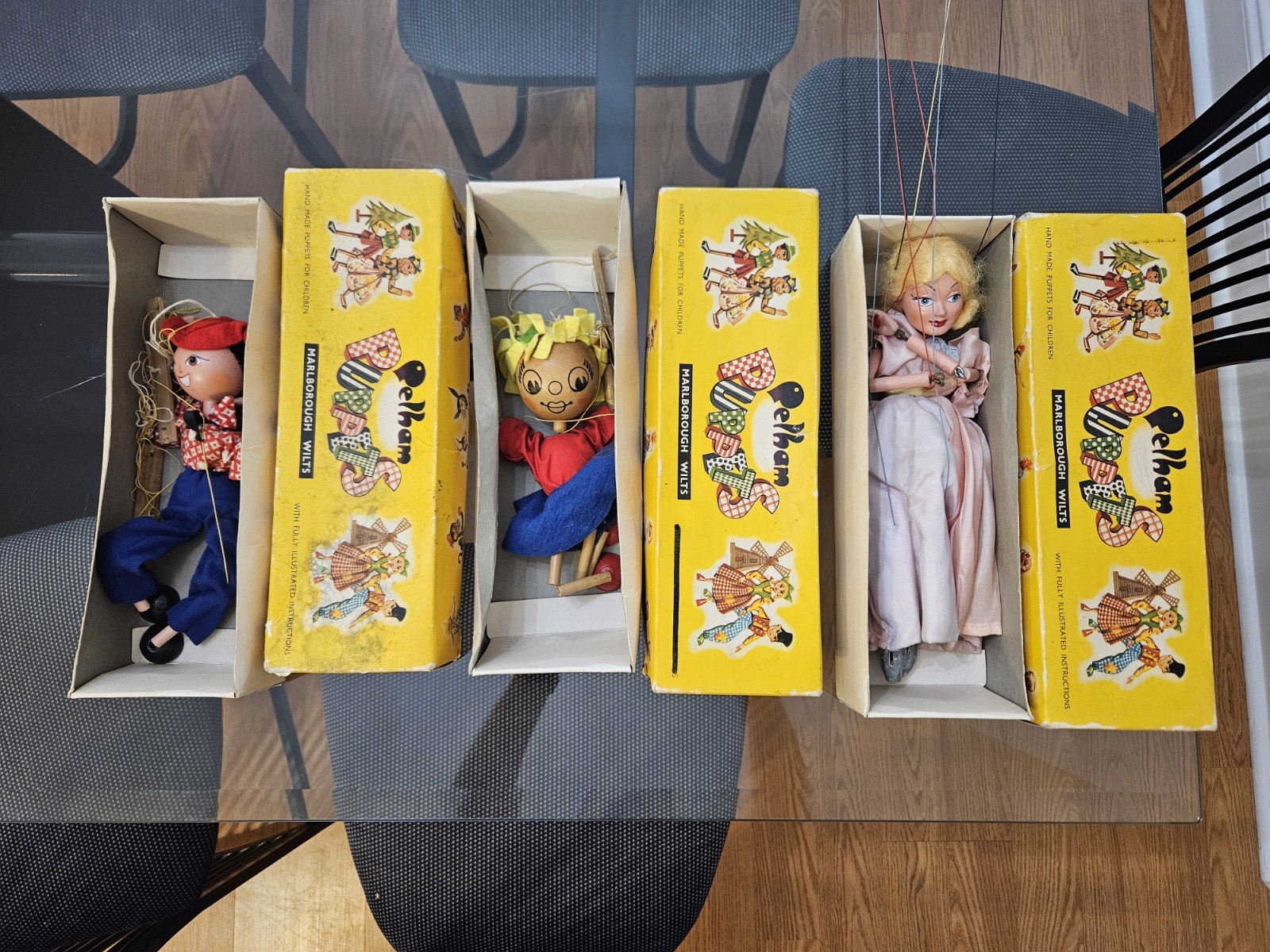Vintage Pelham Puppets Lot of 3 Boxed Marionettes - Cinderella SL, Woodenhead... Vintage Pelham Puppets Lot of 3 Boxed Marionettes - Cinderella SL, Woodenhead...