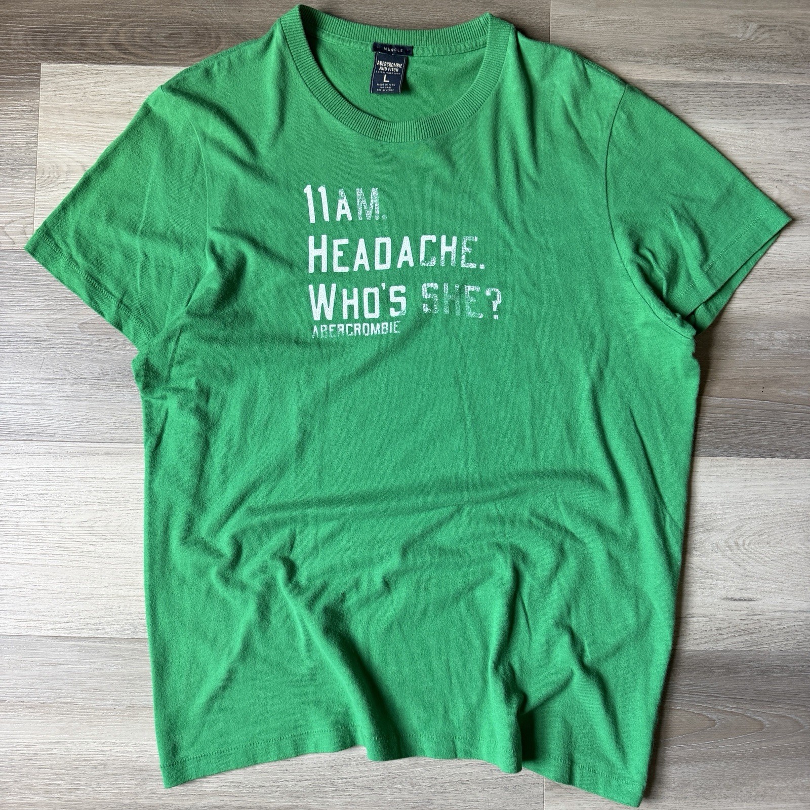 Vintage Rare Abercrombie & Fitch Men’s L Green Humor Long Sleeve T Shirt Y2K Vintage Rare Abercrombie & Fitch Men’s L Green Humor Long Sleeve T Shirt Y2K