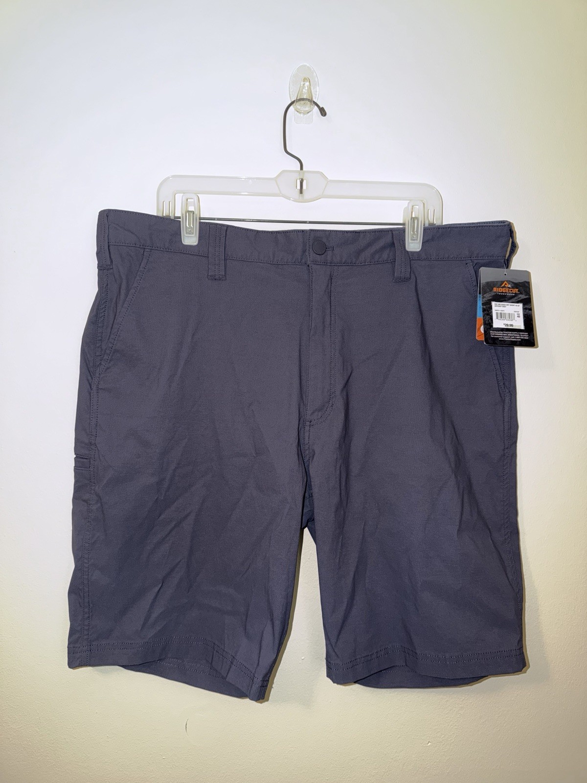 NWT Ridgecut Men’s Quickdry Shorts - Size 40 Grey 5 Pocket Stretch Flex