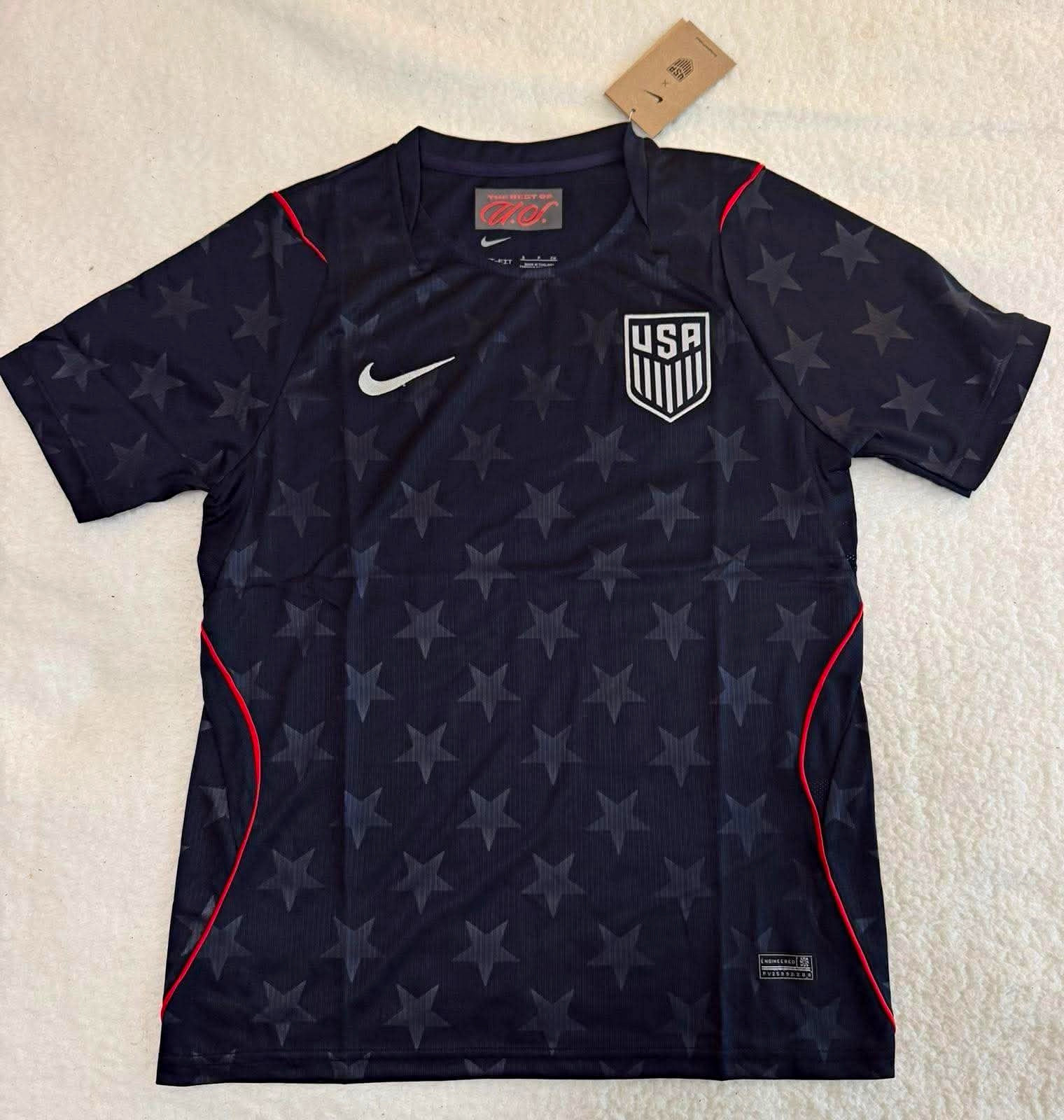 Nike USA National Team Soccer Jersey Shirt - Navy Red Star Pattern USA Crest