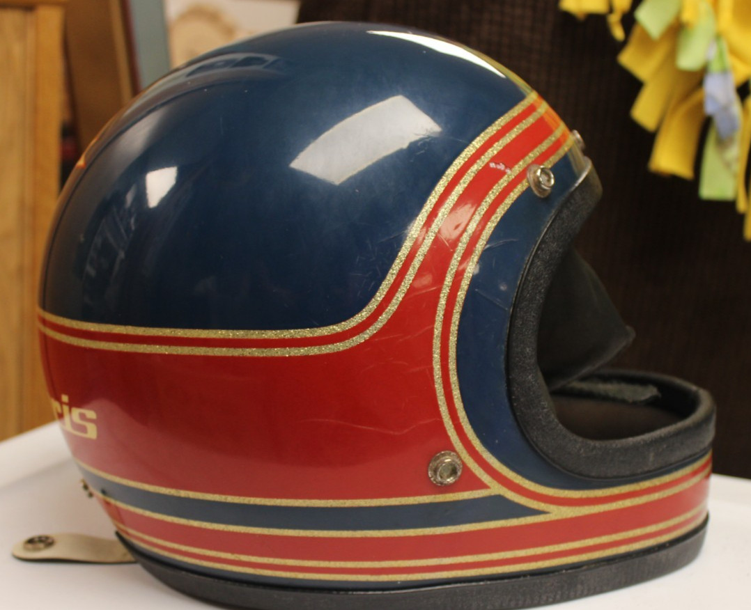 Vintage Polaris Snowmobile Helmet Red Blue Gold Retro Collectible Racing Offroad Vintage Polaris Snowmobile Helmet Red Blue Gold Retro Collectible Racing Offroad