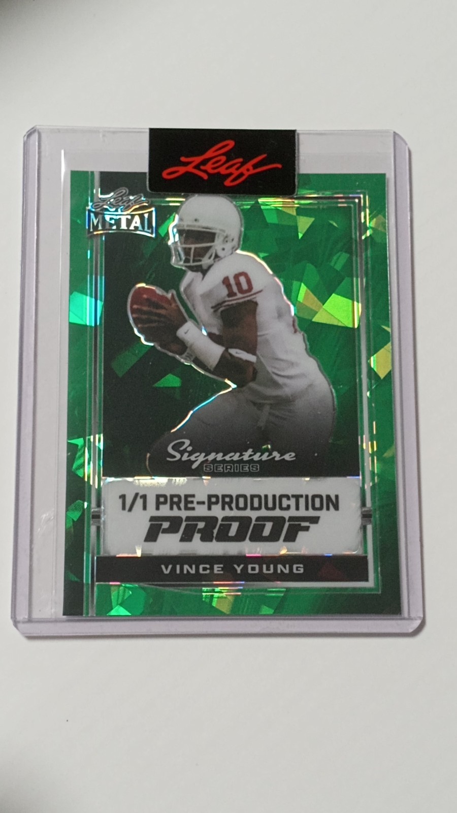 Leaf Green Diamond 💎 Holo Factory Sealed Vince Young Texas Pre-Prod Proof 1/1 Leaf Green Diamond 💎 Holo Factory Sealed Vince Young Texas Pre-Prod Proof 1/1