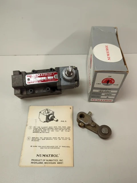 Numatrol LR3-0201 3-Way Limit Valve Lever Operated 150psig (QTY)-New In Box