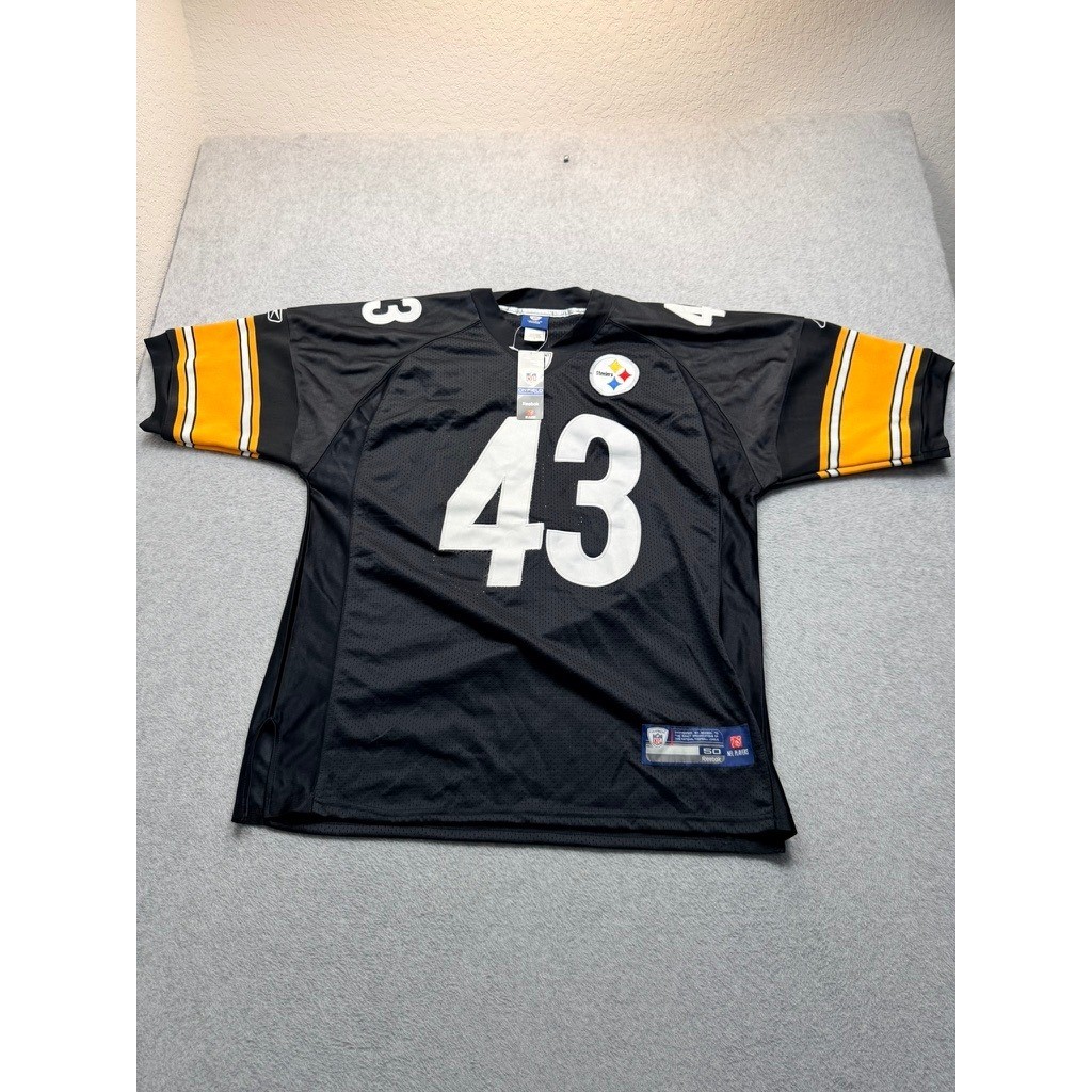 Pittsburgh Steelers Troy Polamalu Reebok NFL Jersey Mens 50 Black Stitched 43