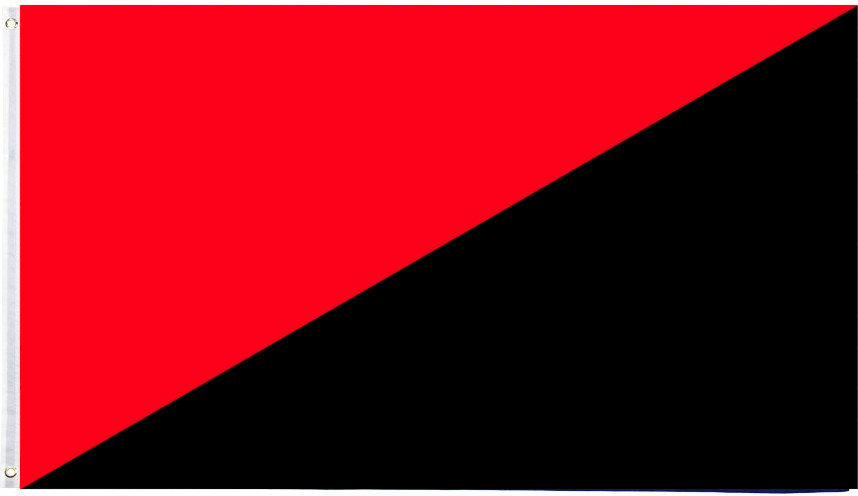 3x5FT Solid Red and Black Anarchy Anarchist Flag Dorm Man Cave Protest 100D