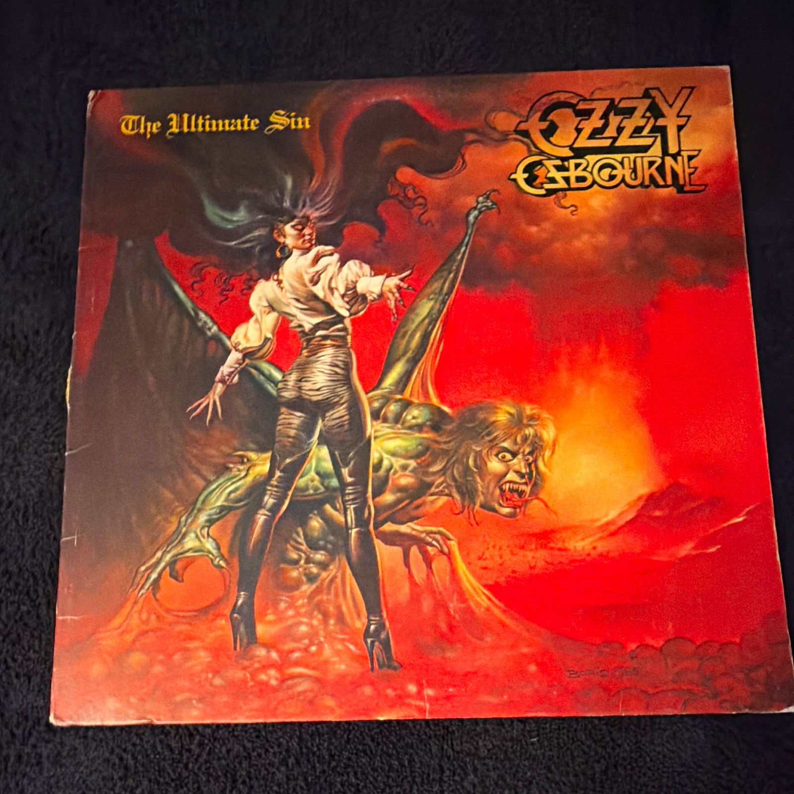 Original U.S. pressing of Ozzy Osbourne – The Ultimate Sin on CBS Associated Rec