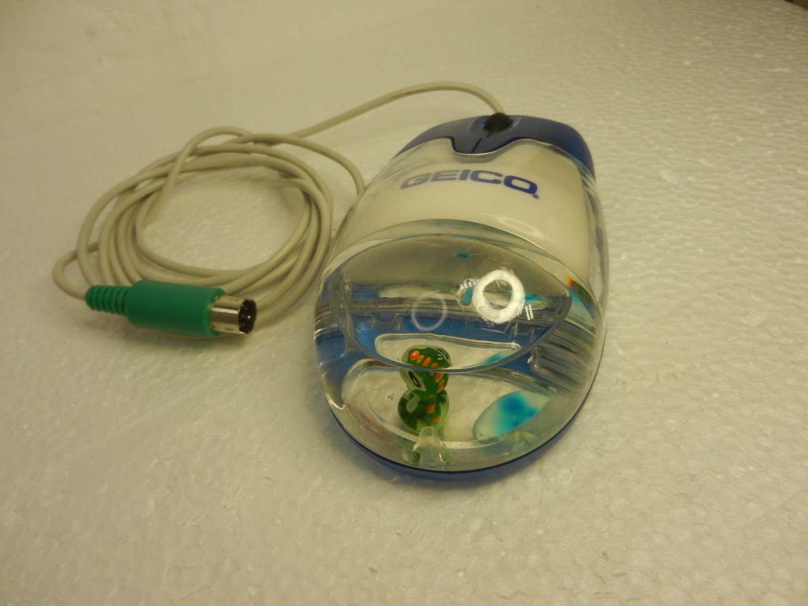 Vintage Computer Mouse PS/2 Liquid Filled Floating GEICO GEKKO Gecko RARE PROMO