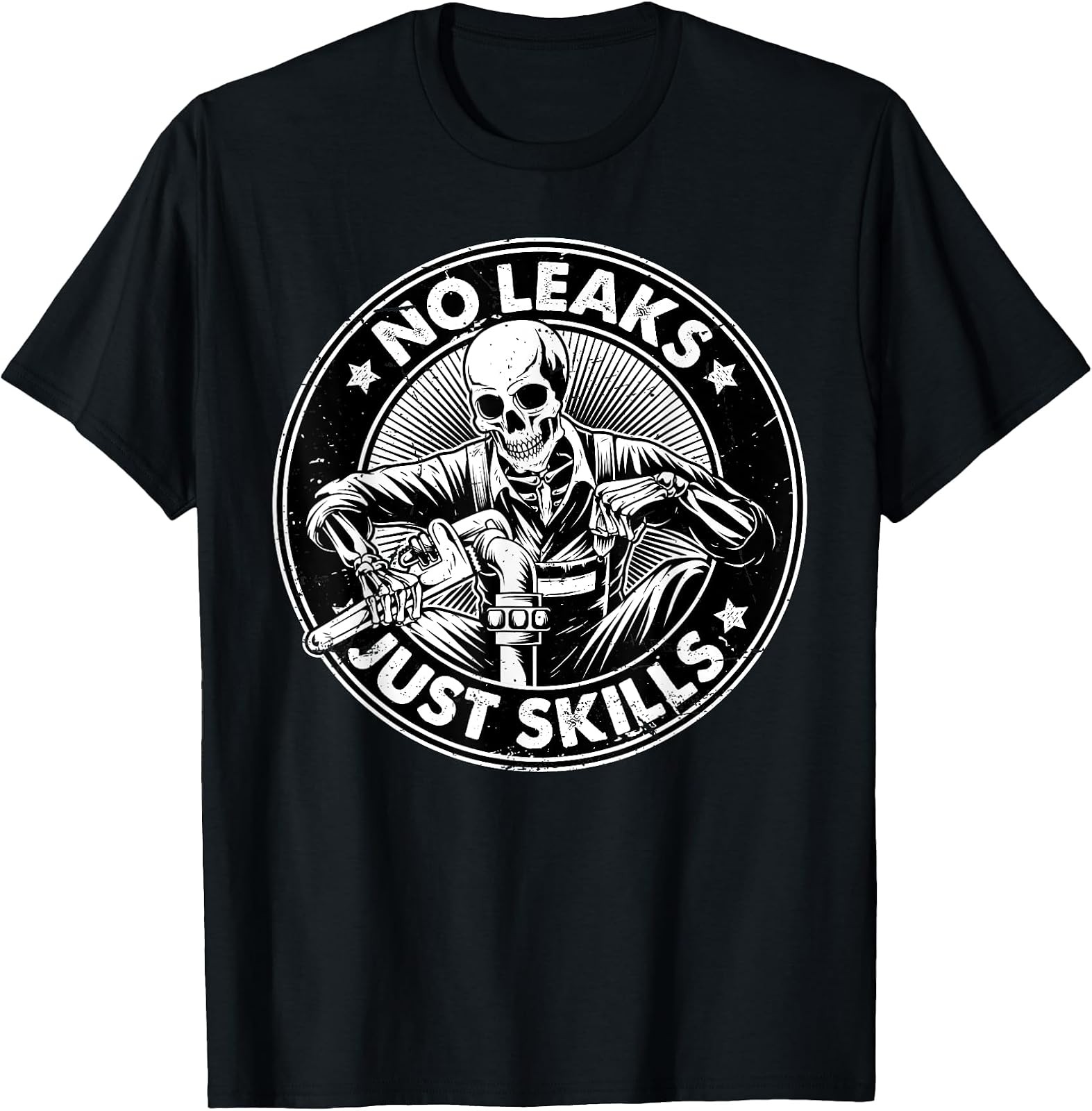 Funny Tough Skeleton Plumber T-Shirt - Perfect Gift for Skilled Trades