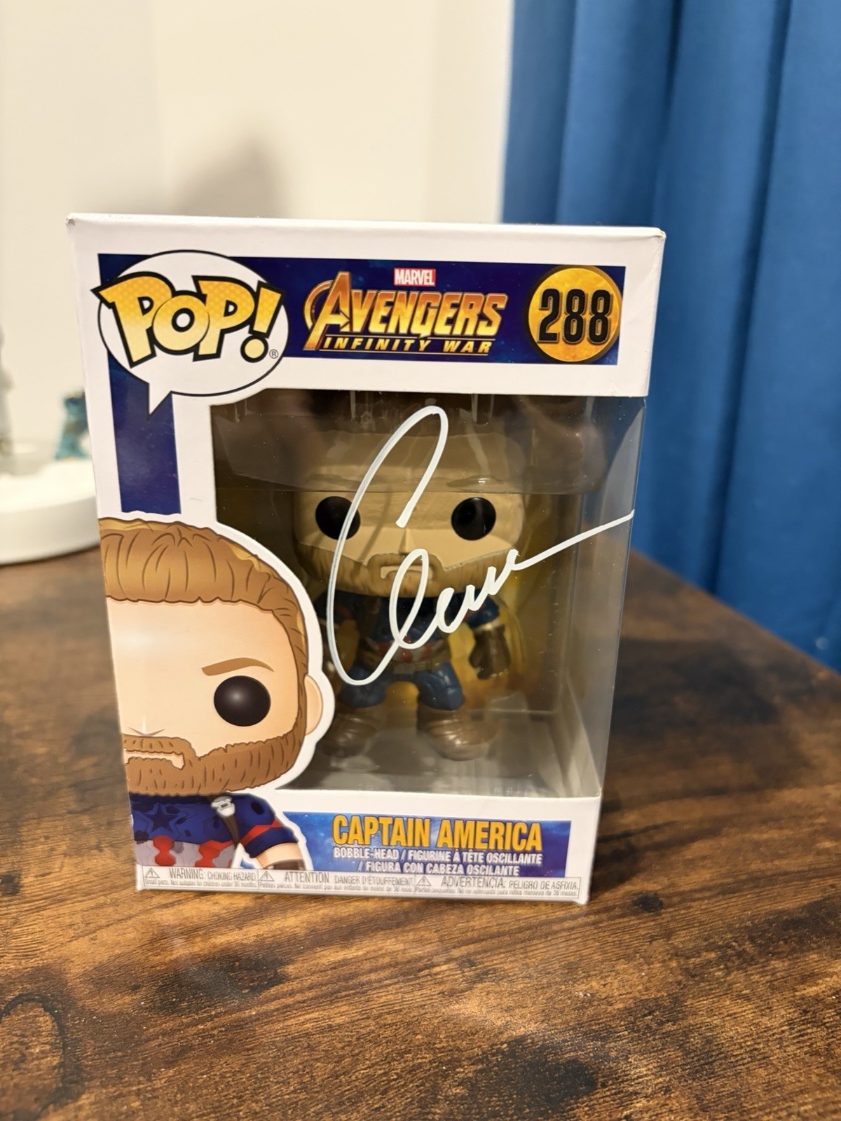 Chris Evans Signed Captain America Funko SWAU Authenticated