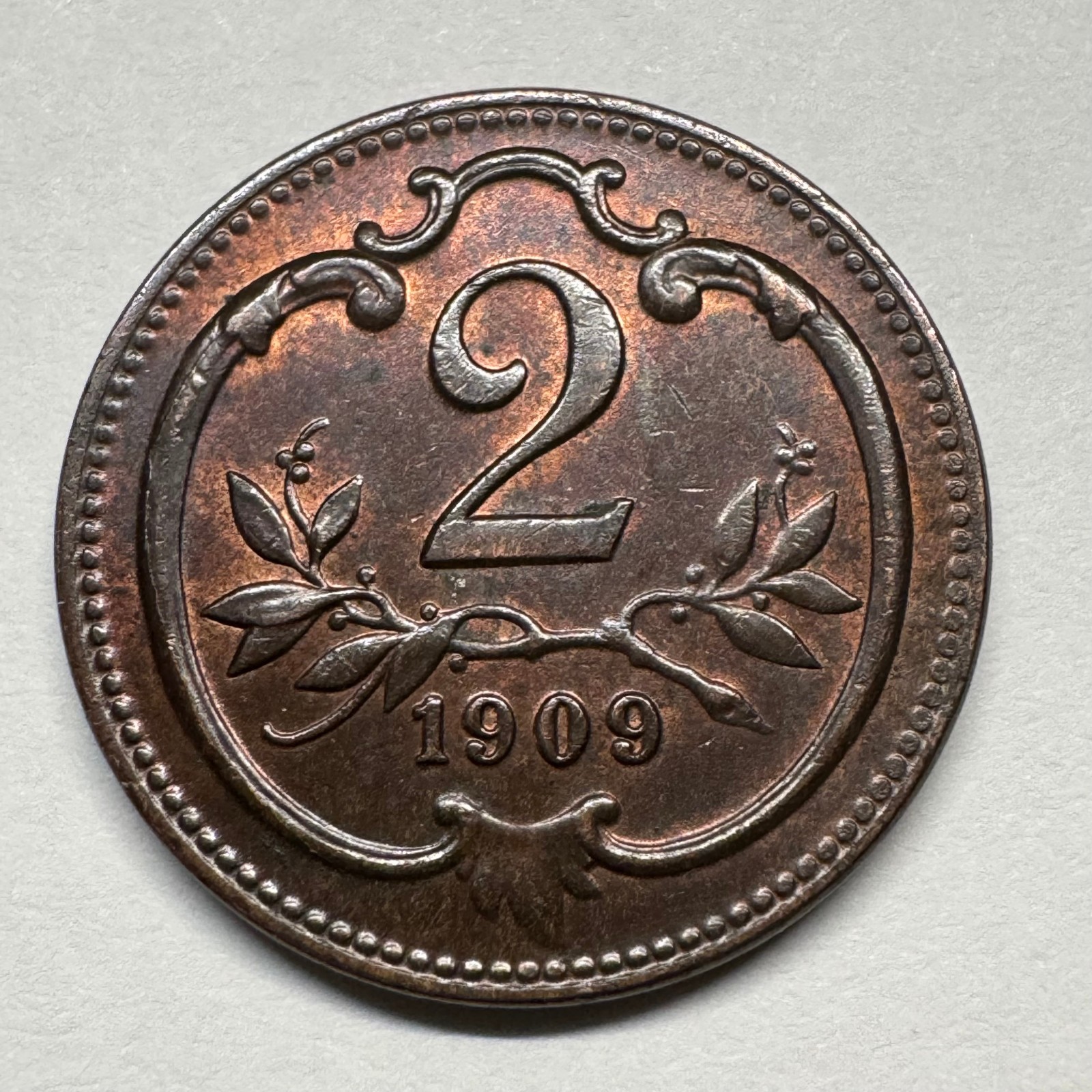 1909 Austria 2 Heller - Coin #D-086