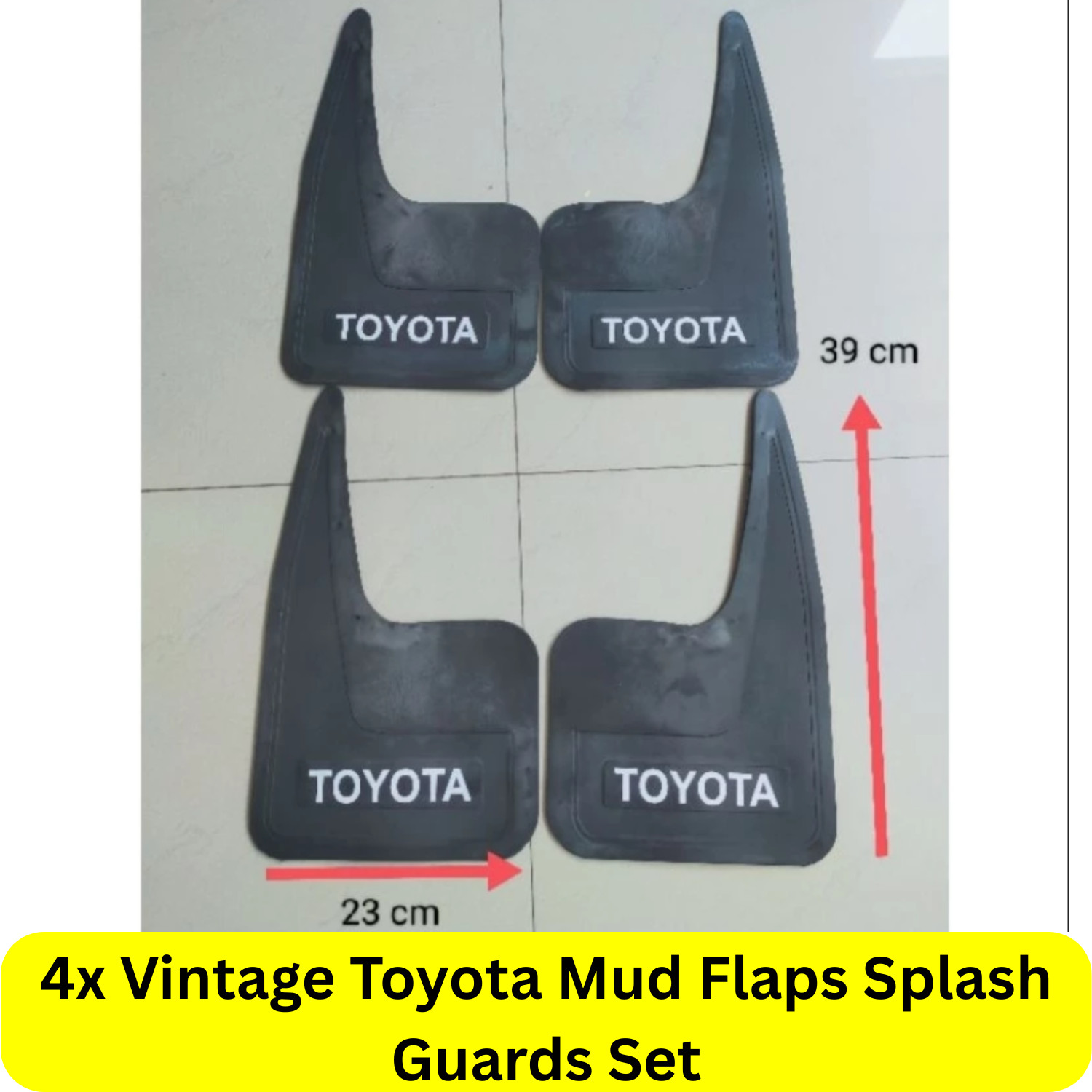 4x Vintage Mud Flaps Splash Guards Toyota Set Front & Rear Retro Classic JDM
