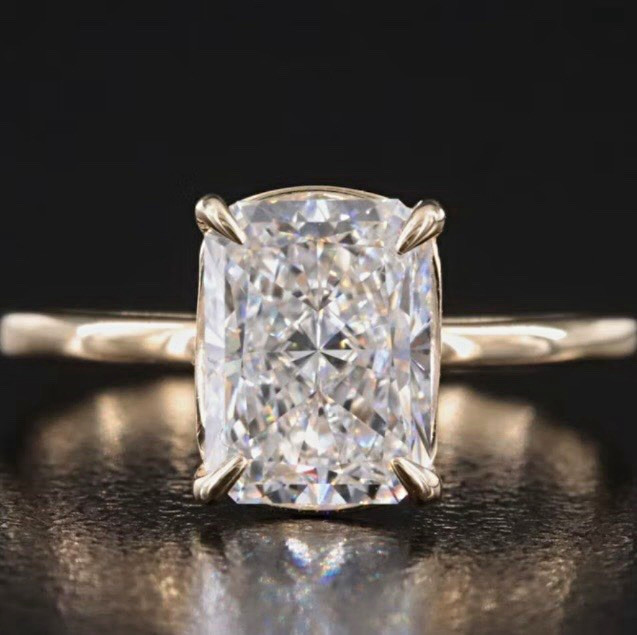 14k Yellow Gold Radiant Cut Diamond Engagement Ring 6.5 with IGI Report 1.98CT