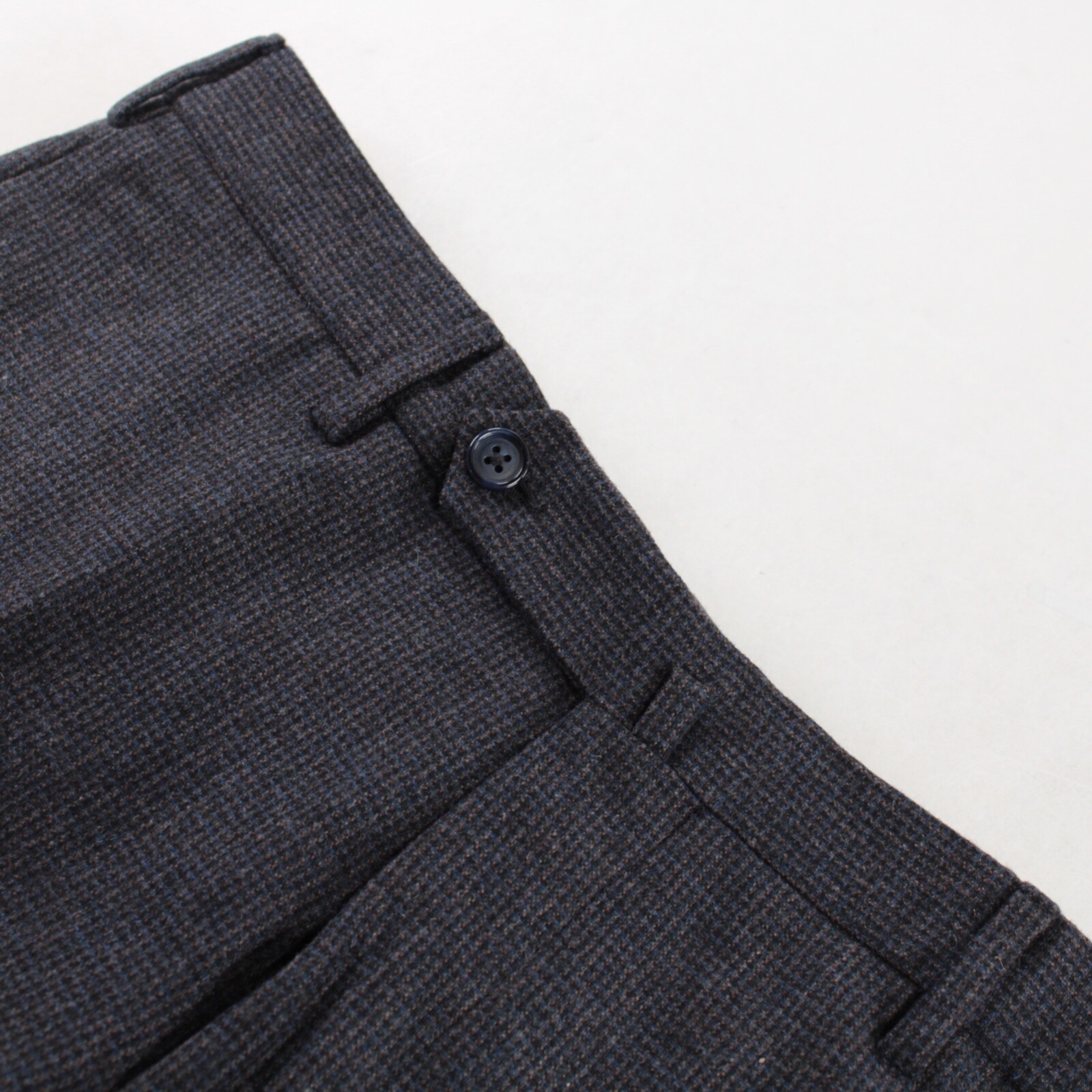 Incotex NWT Flat Front Dress Pants Size 50 34 US Blue Flannel 100% Wool