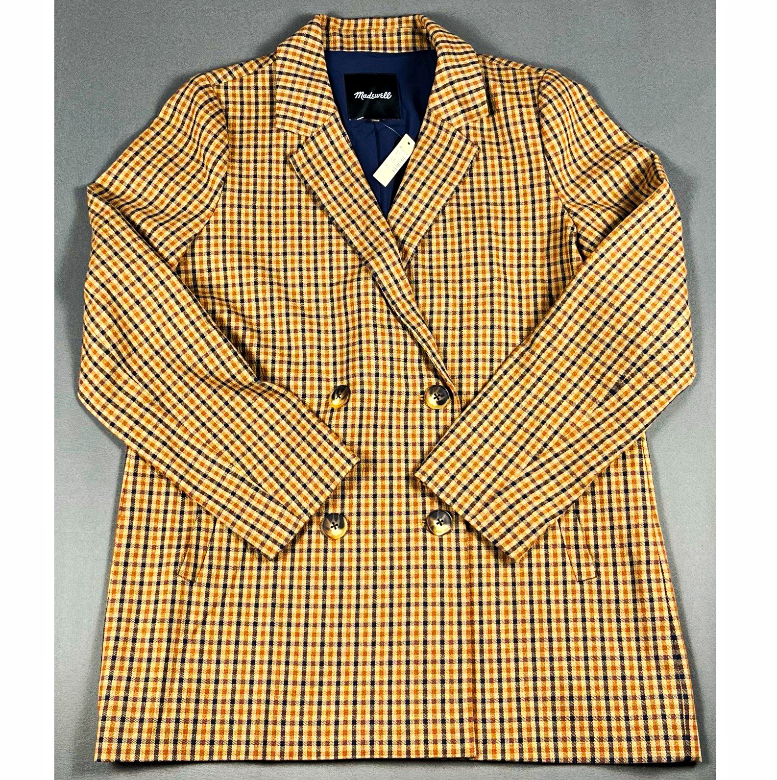 Madewell Caldwell Blazer Women’s M Desert Check Double Breasted NWT $168