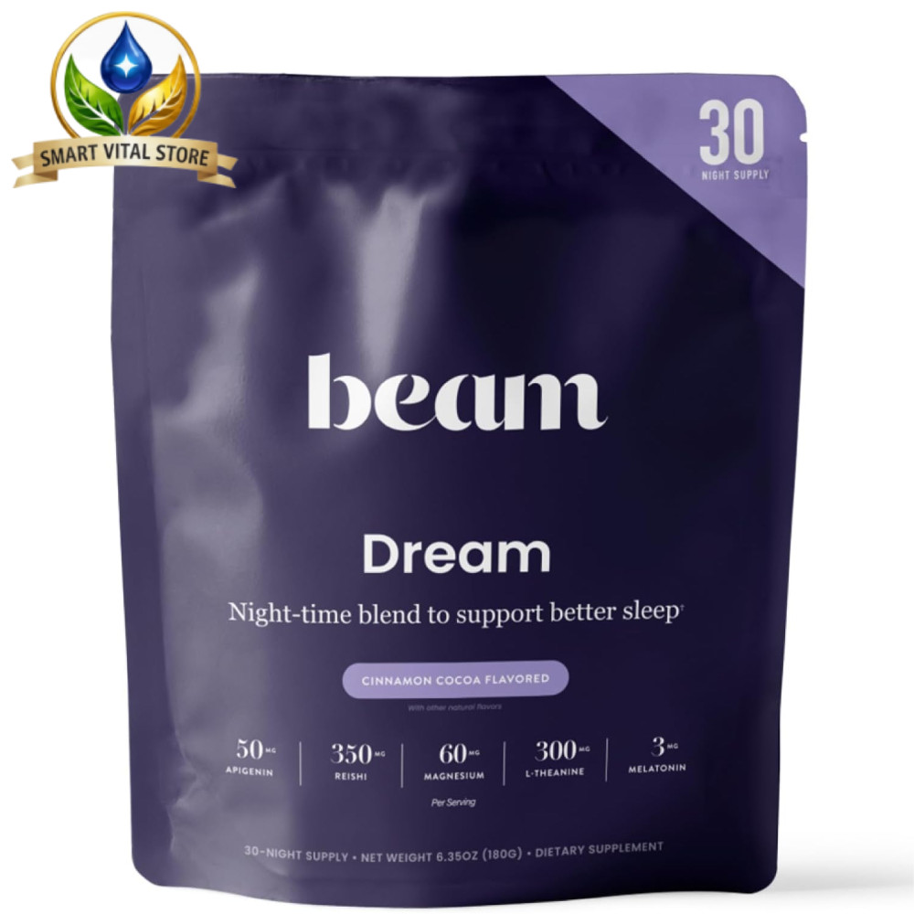 Beam Dream Sleep Powder 30 Servings Cinnamon Cocoa – L-Theanine Reishi Magnesium